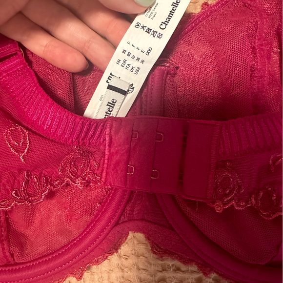 Champs Elysées Lace Unlined Demi Bra Magenta 36DDD - Picture 4 of 5